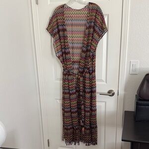 Multi-Color Chevron Maxi Dress - Lightweight Summer Cover-Up